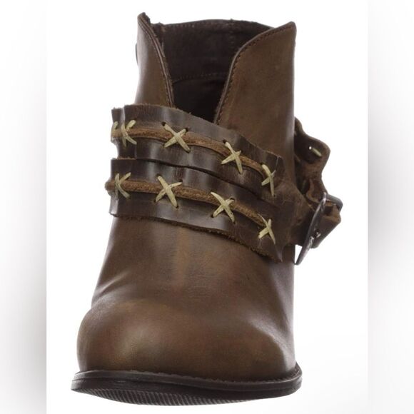 Very Volatile Azusa Strap Genuine Leather Bootie In Brown Size 6.5 - Picture 2 of 8